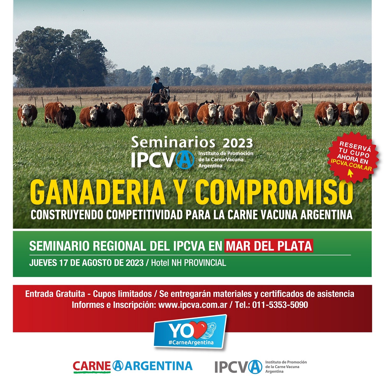 17 de agosto: Seminario del IPCVA en Mar del Plata