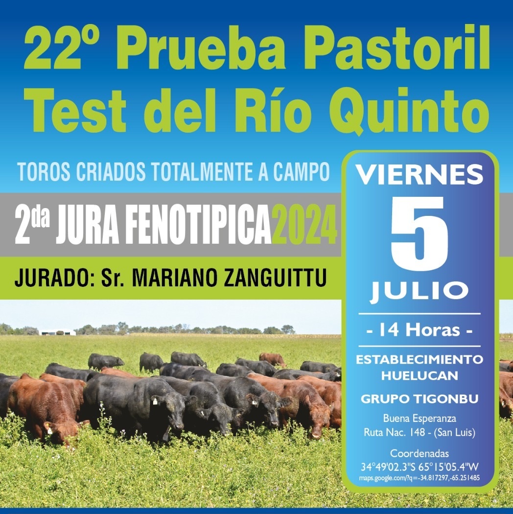 El viernes 5 de julio será la segunda jura de la 22ª Edición de la Prueba Pastoril Test del Río Quinto