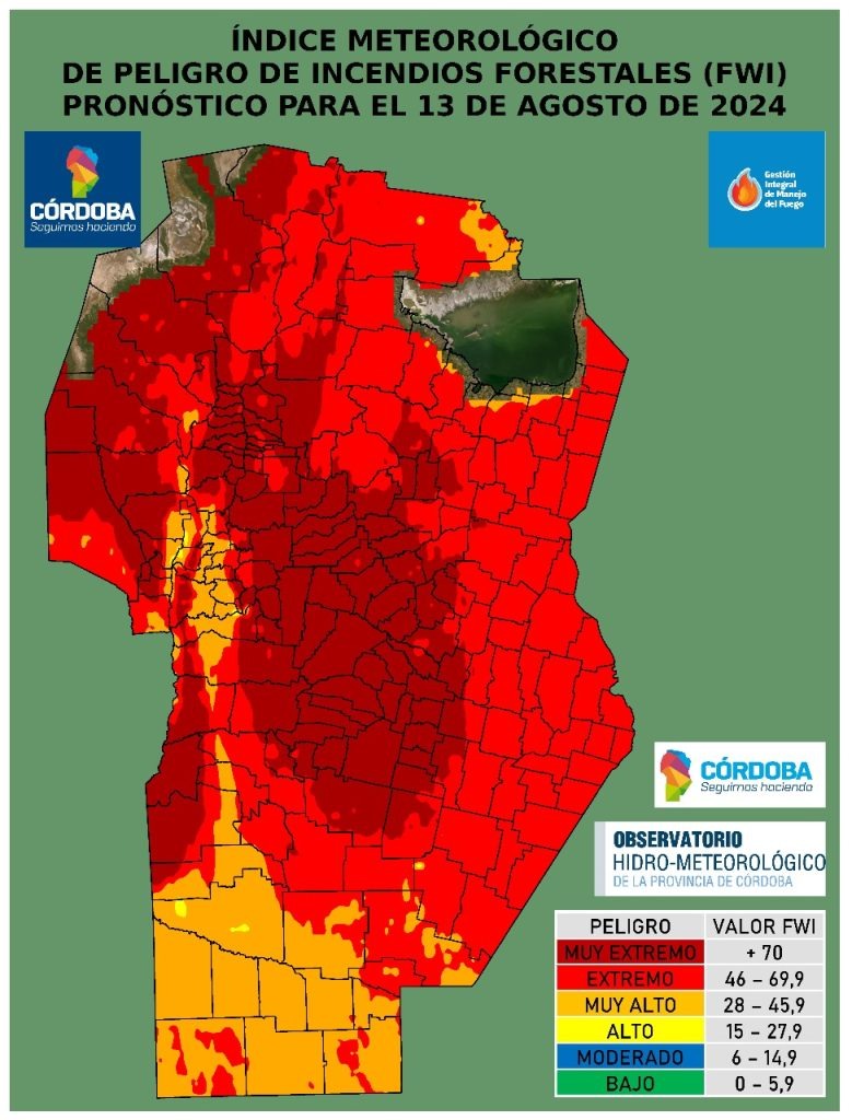 El índice de riesgo de incendios forestales está en alerta extremo