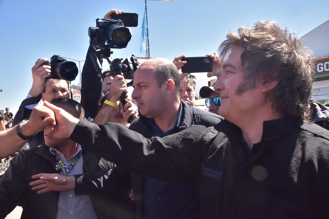 Milei visitó la Expoagro y hablo sobre la eliminación de las retenciones