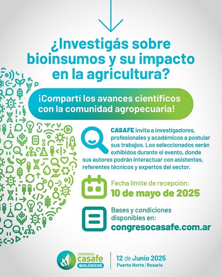 Casafe abre convocatoria para presentar trabajos científicos sobre bioinsumos que transformen la agricultura
